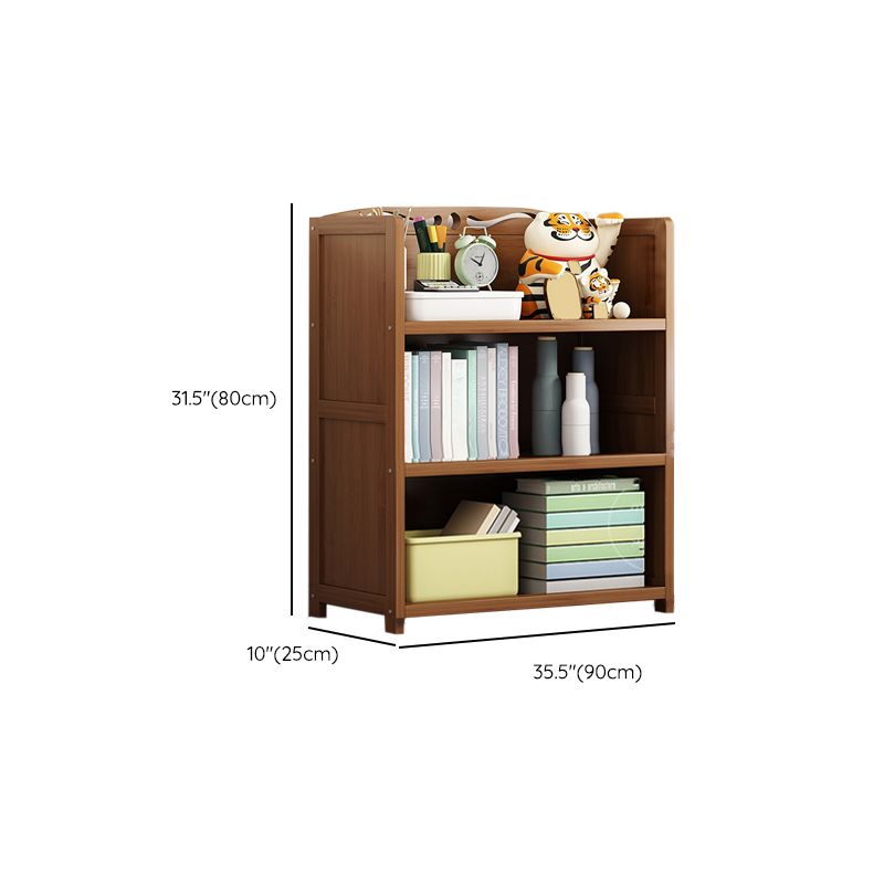 Contemporary Bamboo Bookcase Standard Closed Back Bookshelf with Shelves