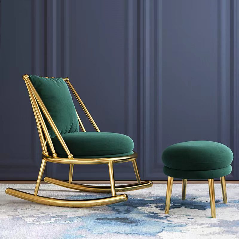 Glam Style Sofa Rocking Chair Indoor Single Rocking Chair for Bedroom