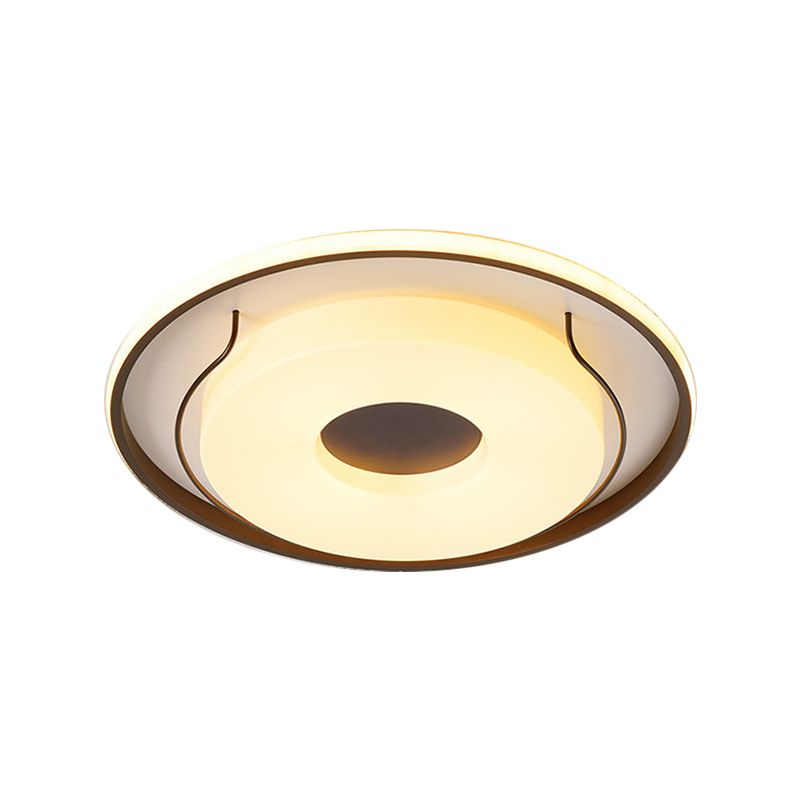 16"/19.5" Dia White Round Ceiling Flush Light Nordic Style LED Acrylic Flushmount Lighting in Warm/White Light
