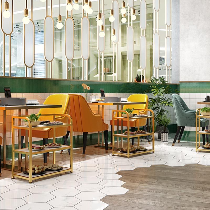 25.59"H Stationary Modern Prep Table Metal Prep Table for Home Use