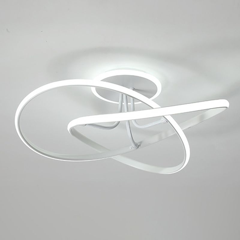 Plafonnier LED en gel de silice de style concis et moderne, montage semi-encastré linéaire en aluminium pour chambre à coucher