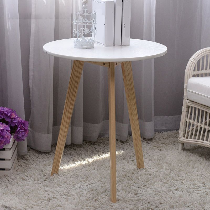 3 Legs Natural / White / Black Wooden Round Top Coffee Table