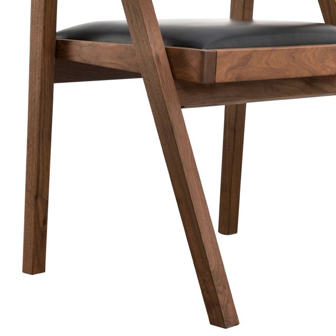 Contemporary Upholstered Arm Chair Home Walnut Wood Dining Chair