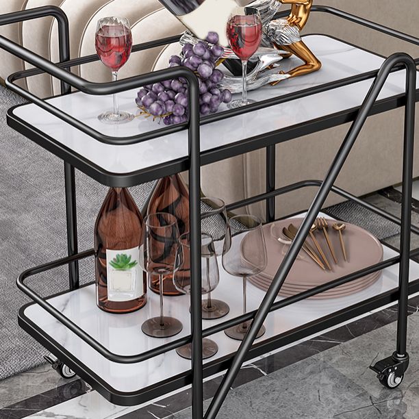 29.92"H Stationary Modern Prep Table Metal Rectangular Prep Table for Home Use