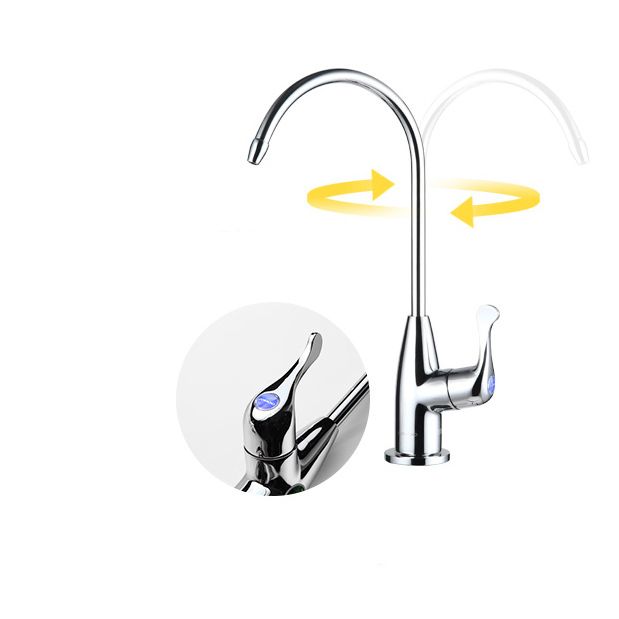 Modern Style Copper Kitchen Faucet Gooseneck Lever Handle Kitchen Faucet
