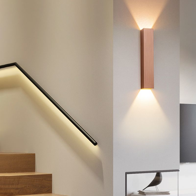 Lampe à lampe murale en aluminium de style moderne Applique 2 LIGHTES RECTANGE CHAMP MURM