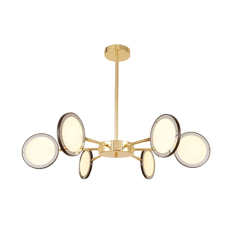 Gold Sputnik sospeso a soffitto Modernismo 6/8 Luci Starburst Lampone Aione, luce calda/bianca