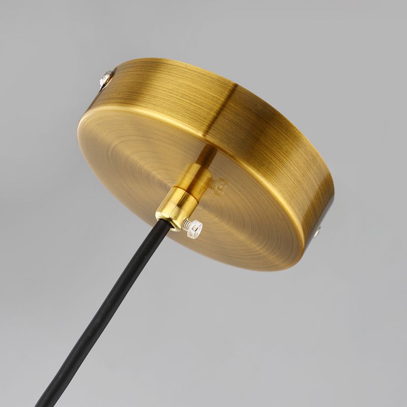 Brass 1 Light Hanging Pendant Light Modern Minimalist Clear Glass Dining Table Hanging Lamp