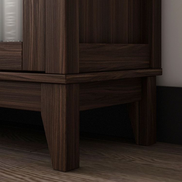 Manufactured Wood Bookcase Contemporary Standard Bookshelf with Glass Doors