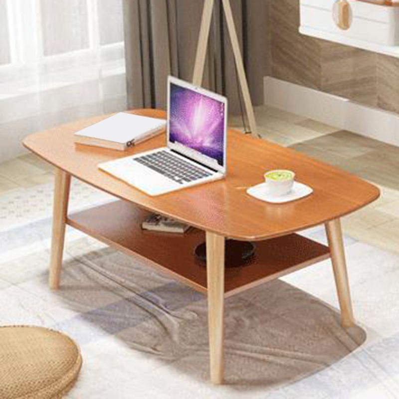 17.72" Tall Contemporary Style Coffee Cocktail Table Solid Wood Coffee Table