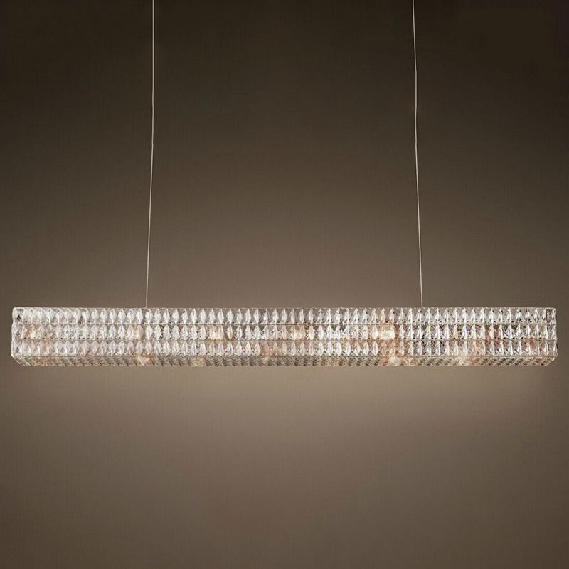 Moderni apparecchi di illuminazione rettangolare il lampadario a sospensione Crystal Hanging Lights
