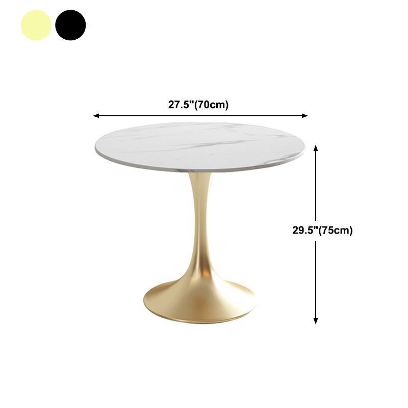 Modern Style Round Dining Table Sintered Stone Table with Tulip Base