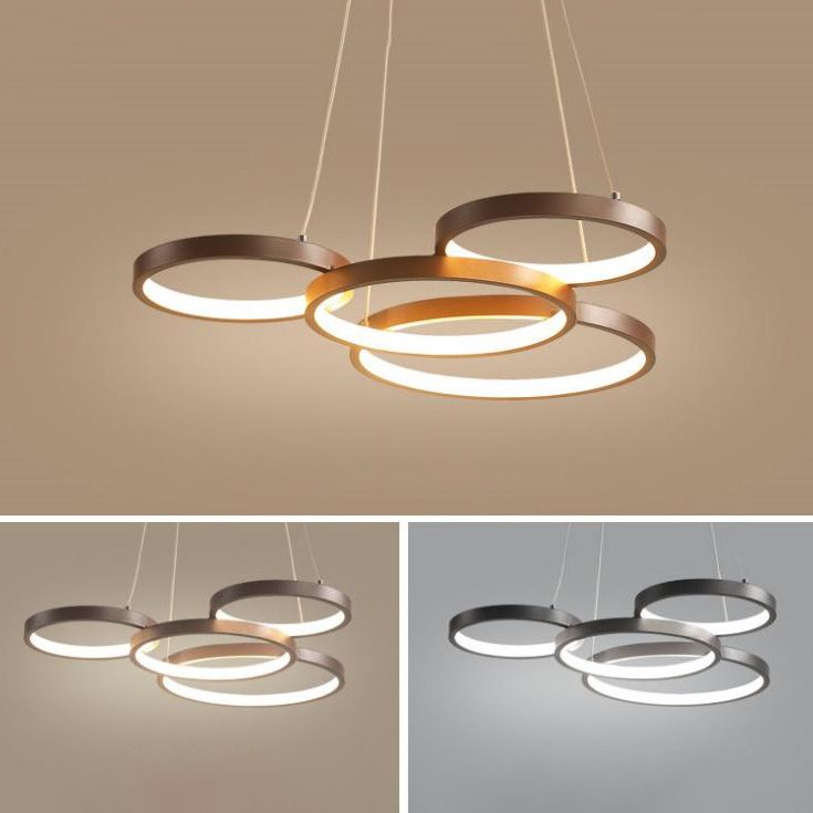 Metalen ringverhangverlichting Moderne stijl Multi -lichten kroonluchter lamp