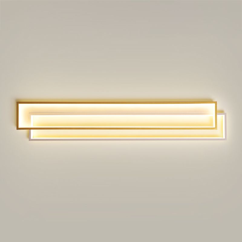 Rectangle Wall Lights Modern Style Metal 2 Light Wall Mount Lights