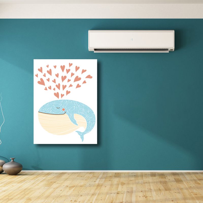 Textured Humpback Canvas Art Kids Style Wall Decor for Girls Bedroom, Multiple Sizes