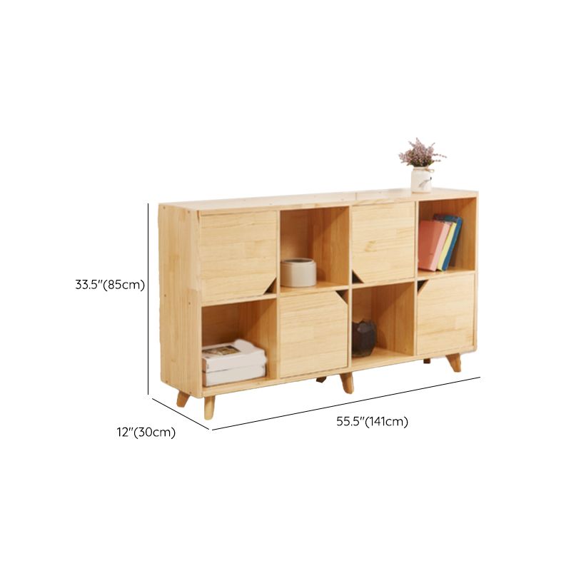 Wooden Closed Back Bookcase Standard Natural Bookshelf with Shelves