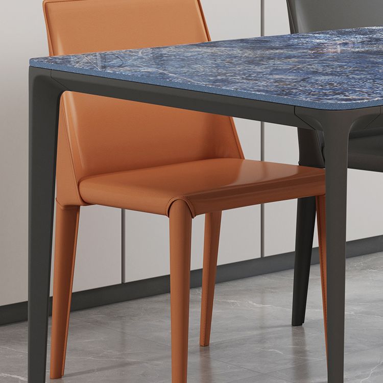 Sintered Stone Esstisch Industrial 4 Beine Basis Rechtecktisch für Zuhause