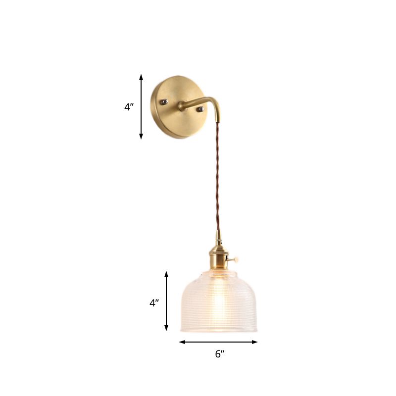 Messing eine leichte Leuchten licht industrielle klare strukturierte Glaskuppel Beleuchtung