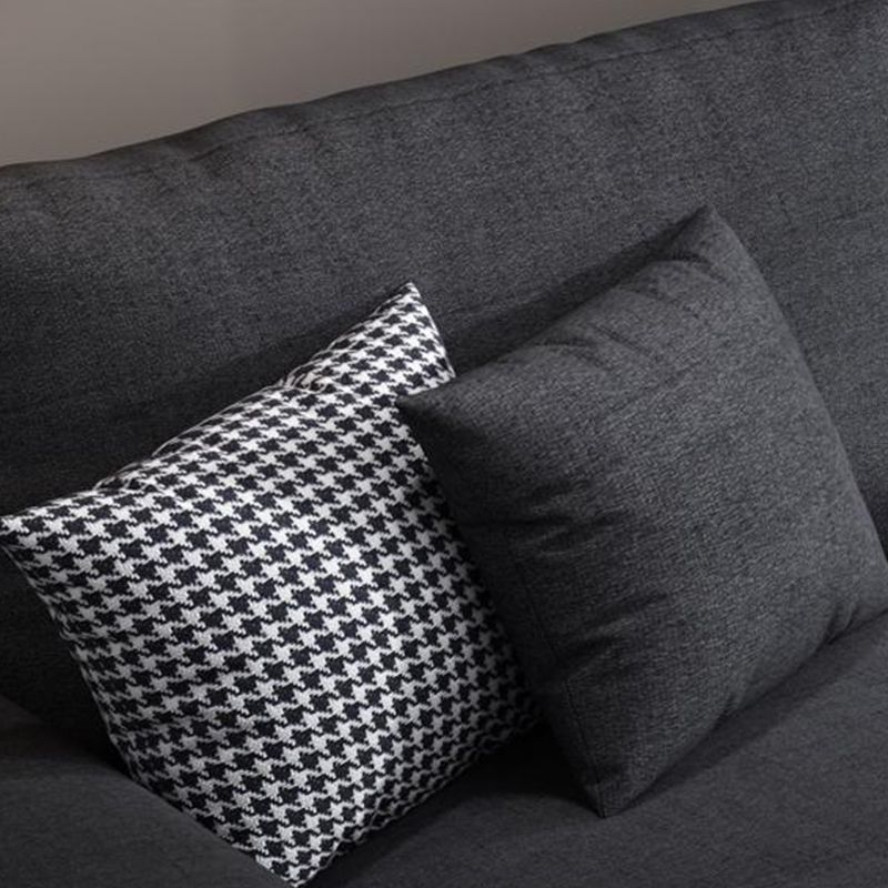 Contemporary Pillow Back Sectional with Recessed Arms for 4 People