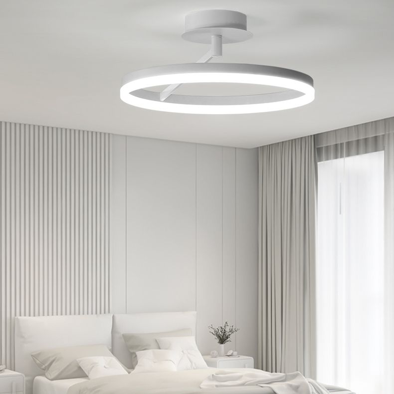 Circle Shape Ceiling Fixture Modern Style Metal 1 Light Ceiling Mounted Light