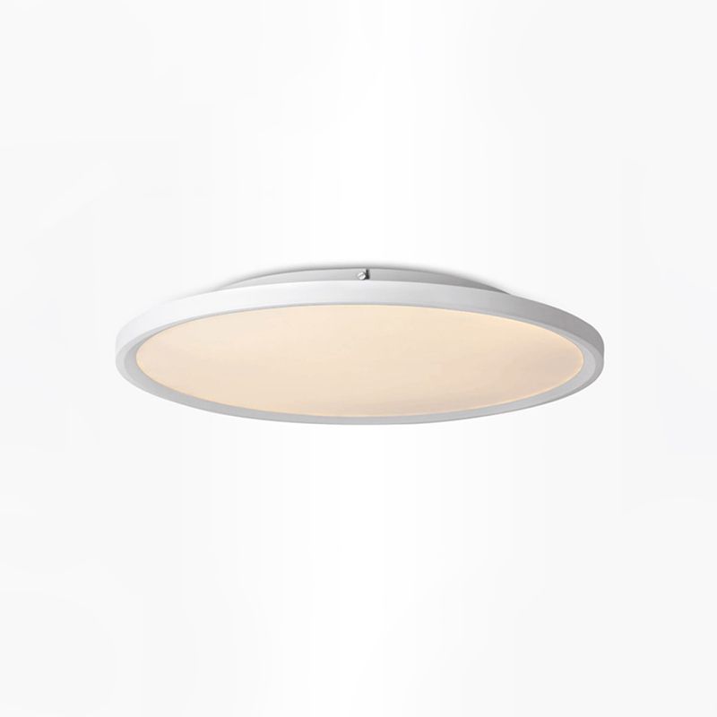 Modernist LED Flush Mount Lighting with Metal Shade White/Black Ring Close to Ceiling Lamp Fixture with Acrylic Diffuser in White/Warm Light, 16"/19.5" Dia
