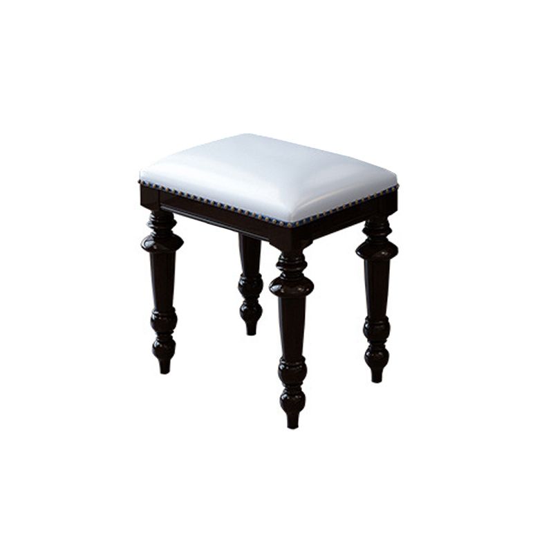 Black/White Vanity Wood Mirrored Makeup Dressing Table Stool Set