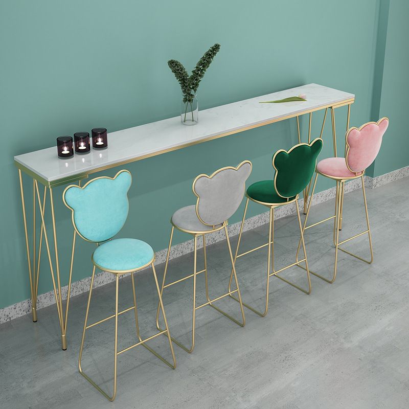 Glam Style Faux Marble Bar Counter Table Rectangle Bar Counter Table