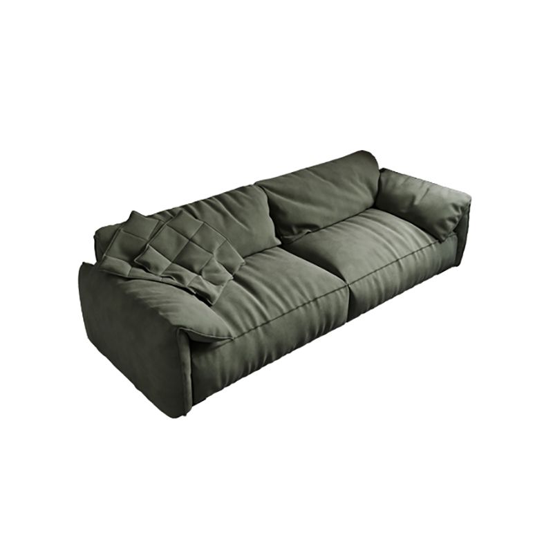 Forest Green Modern Sofa 39"W with Tight Back Wide Square Arm