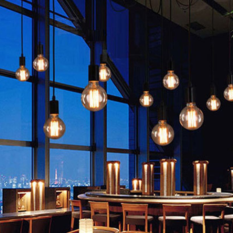 Luce a soffitto multiplo nero Light Industrial Metal Spider Swag Swag Light for Bar