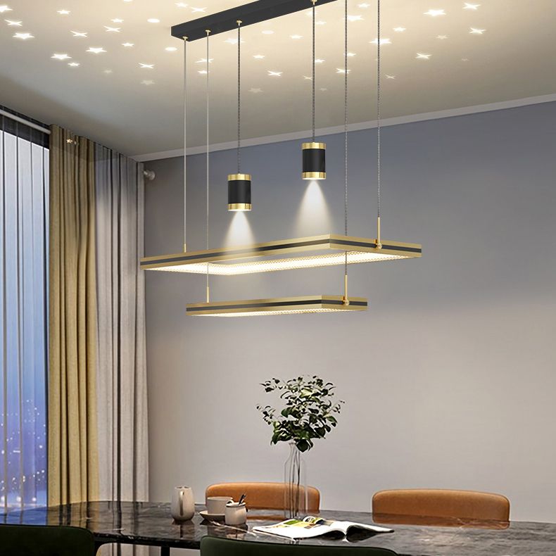 Contemporary Pendant Lights Linear Hanging Ceiling Lights for Dining Room