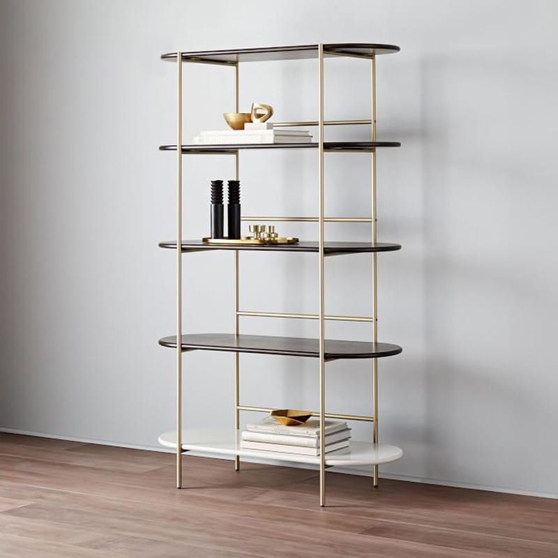 Modern Style Bookcase Metal Frame Open Back Bookshelf for Office Use
