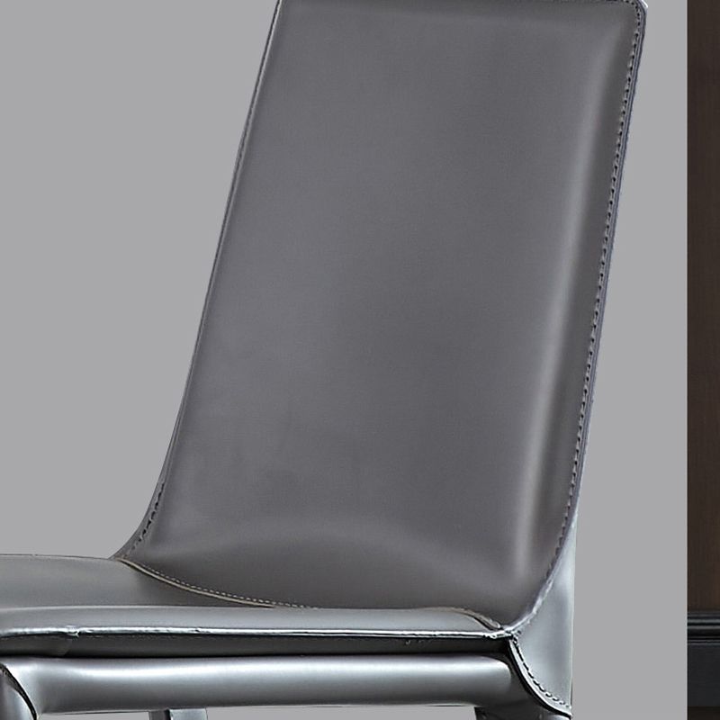 Ensemble de chaises en cuir au design contemporain, chaises de salle à manger à dossier solide (Ensemble de 2)