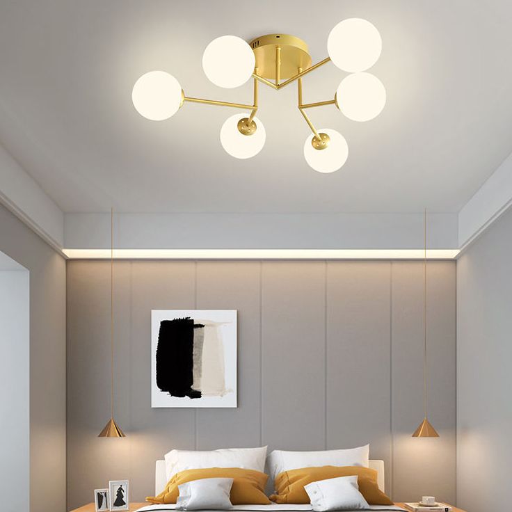 Sputnik Semi Flush Plafond Licht Moderne Glas Woonkamer Semi Flush Mount