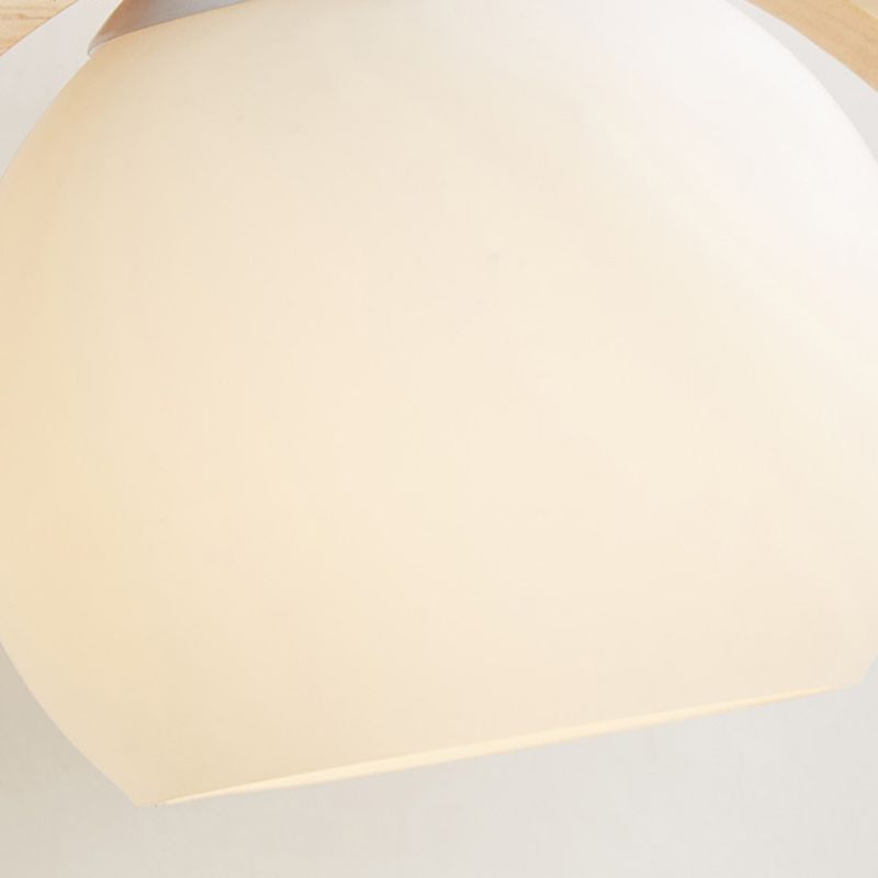 Moderner Stil rund geformte Wandlampe Holz 1 Leichte Wandbeleuchtung mit Glasschatten