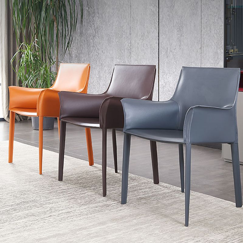 Contemporary Faux Leather Dining Chair Upholstered Dining Arm Chair