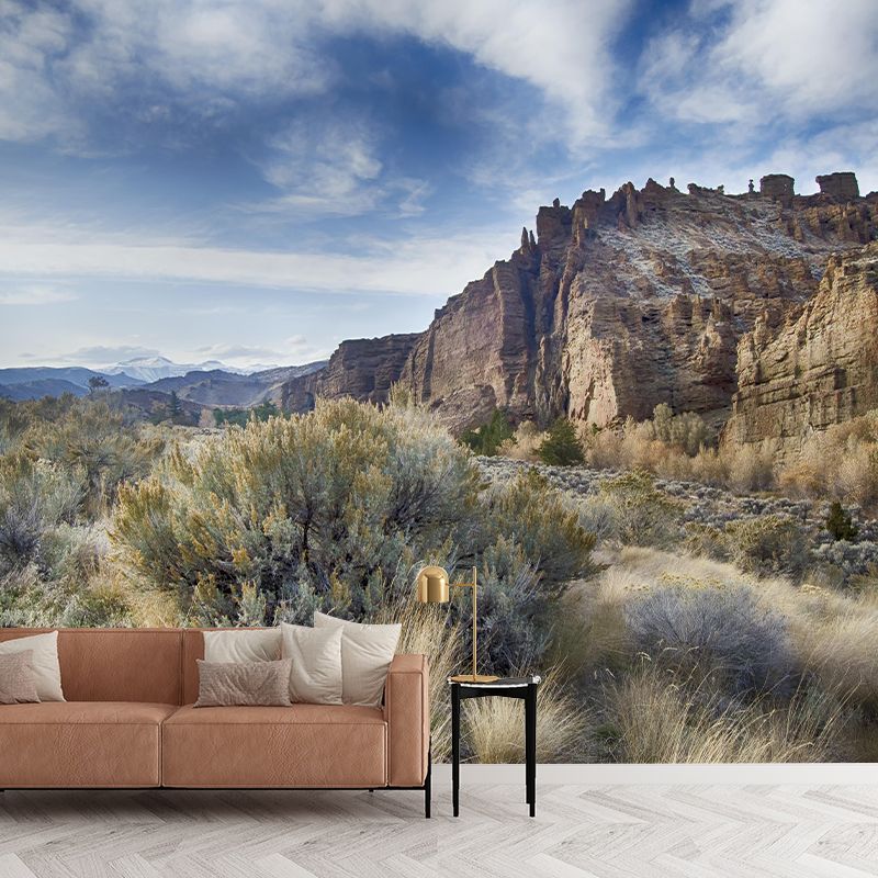 Mountain Wall Mural Decal Modern Style Moisture Resistant Sitting Room Wall Decor