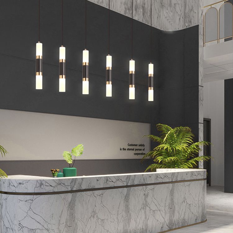 Plafonnage suspendu à suspension LED minimaliste suspension cylindrique suspension