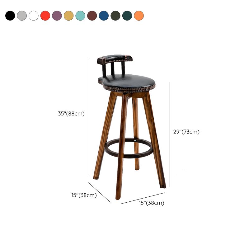 Industrial Wooden Counter Height Stools Round Bar Stool for Bristol