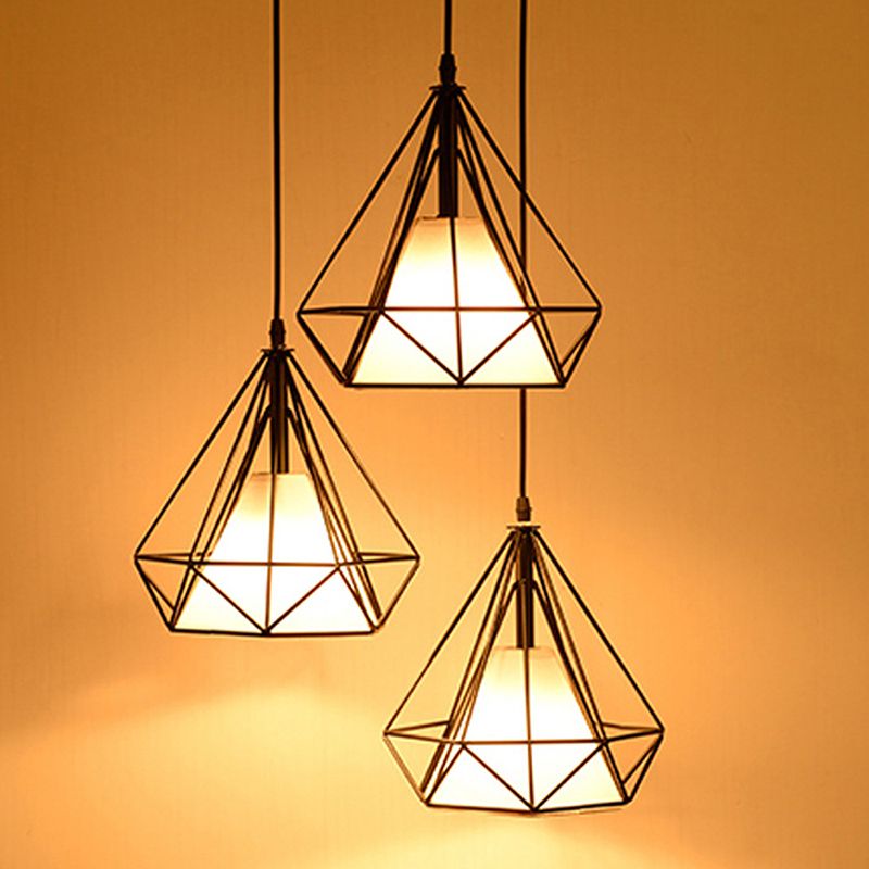 3-lichts geometrische multi hanger light armatuur industrieel metaal multi-pending