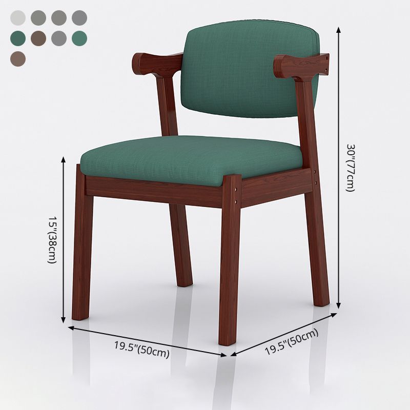 Silla de madera moderna para interiores y exteriores, silla lateral de comedor acolchada con respaldo abierto para el hogar