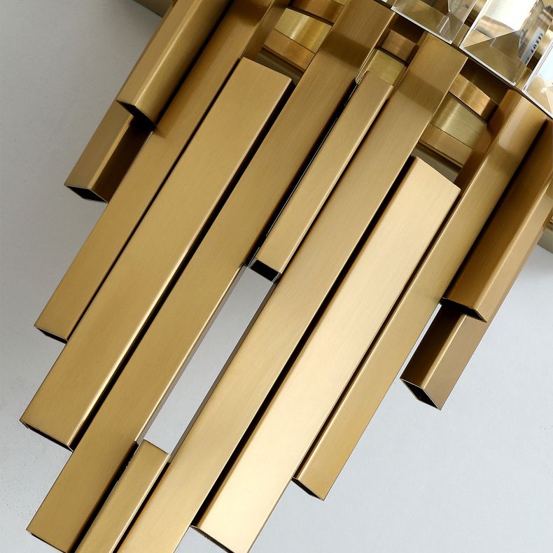 Half Shade Bedroom Wall Sconce Lighting Crystal Nordic Style Wall Lighting Fixture in Gold