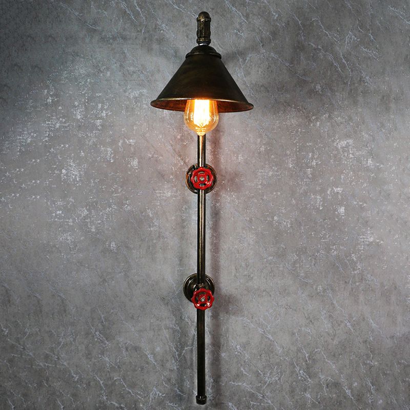 1 Lampada montata a parete di cono leggero in stile industriale in metallo sconce