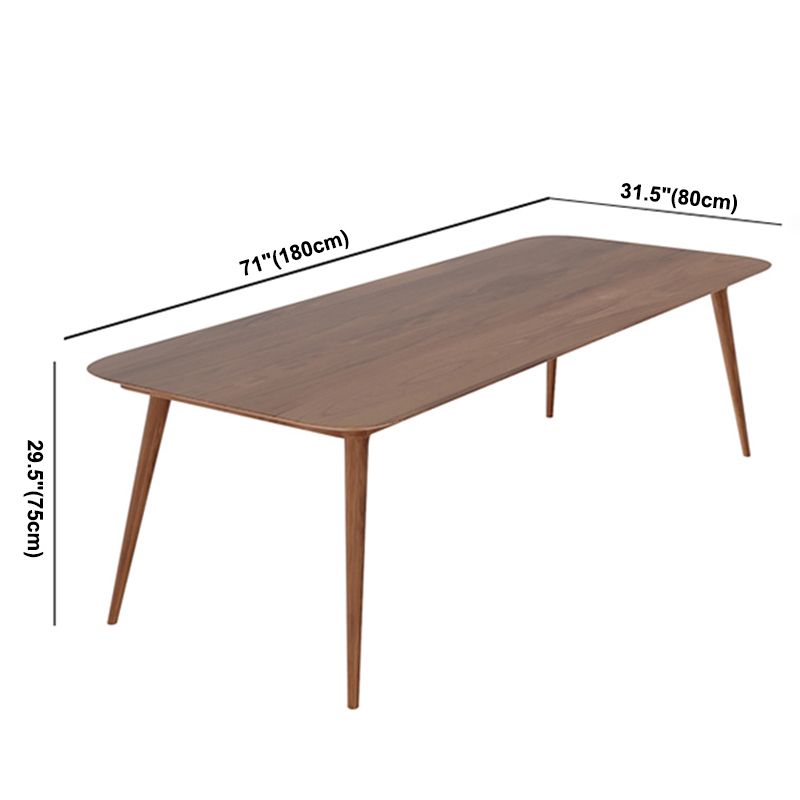 Mesa rectangular de madera maciza de pino, mesa de comedor moderna marrón con 4 patas para restaurante