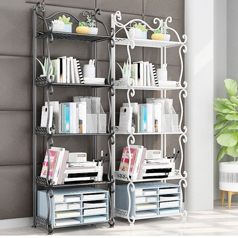 Modern Metal Vertical Shelf Bookcase Open Bookshelf for Bedroom