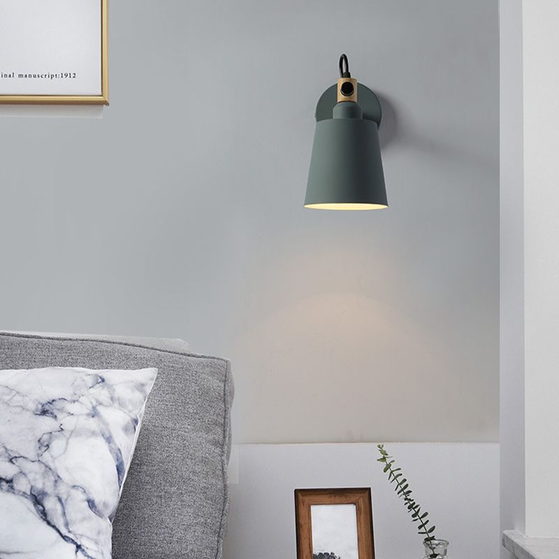 Macaron Empire Shape Wall Sconce Metal 1 Light Sconces for Bedroom