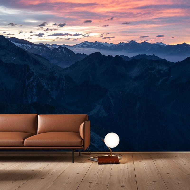 Huge Mountain Modernist Wall Mural Decal Photography Stain Resistant for Living Room