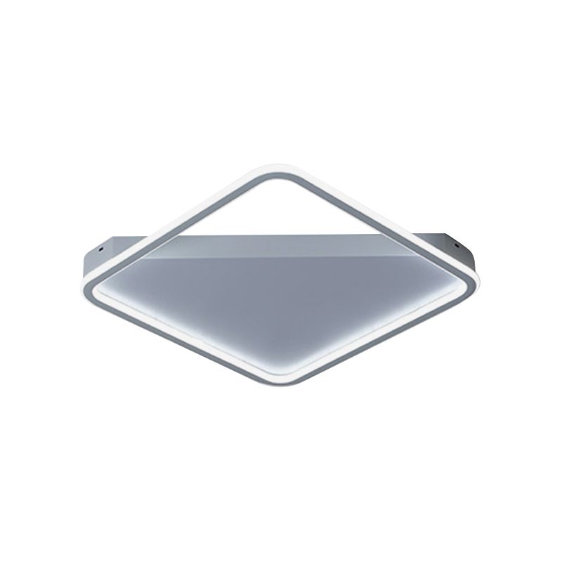 Simple Slim Square Hoop Ceiling Flush Iron Bedroom 16.5"/22" Wide LED Flush Mounted Lighting in Warm/White Light