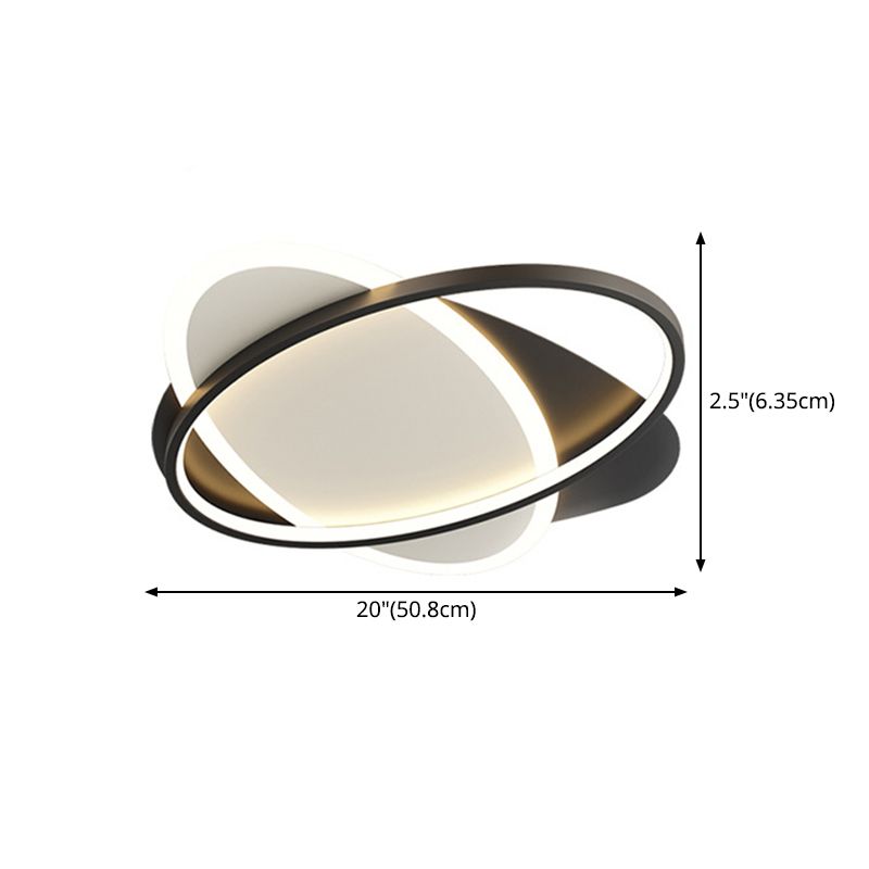 Plafonniers encastrés à LED en métal avec anneau circulaire, luminaires encastrés de style moderne à 2 lumières