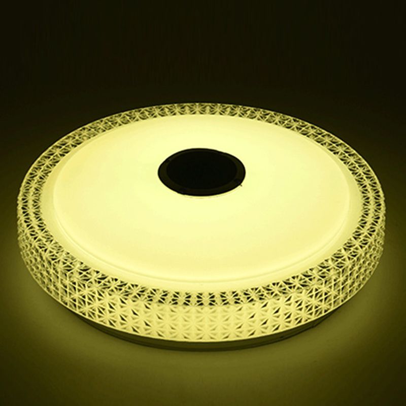 Weiße kreisförmige WLAN-Deckenleuchte, moderne LED-Acryl-Unterputzleuchte für Schlafzimmer