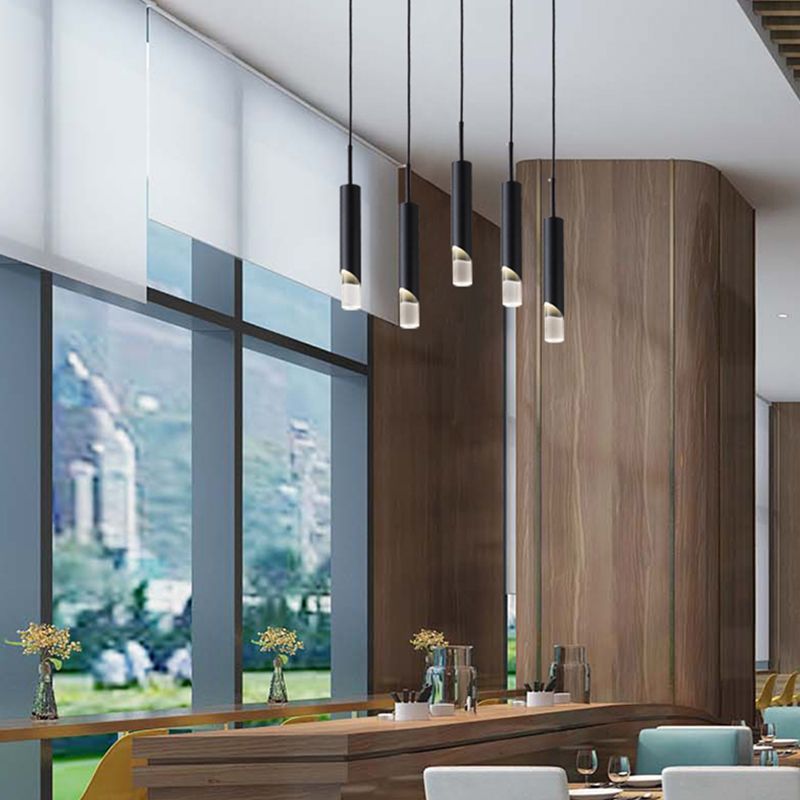 Modern Minimalist Style Tubes Pendant Lighting Fixtures Acrylic 1 Light Ceiling Lamp